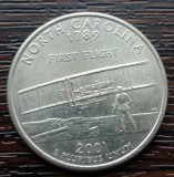 Moneda SUA Quarter Dollar 2001 P North Carolina - Numismatica SUA