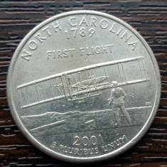 (M2242) MONEDA SUA - QUARTER DOLLAR 2001, LIT. P - NORTH CAROLINA