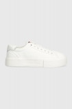 Tommy Jeans tenisi TJW FOXING FLATFORM SNEAKER femei, culoarea alb, EN0EN02480