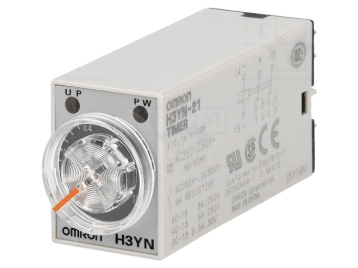 "Timer Programabil 0,1min-10h DPDT 250VAC/5A"