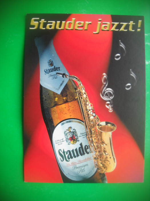 HOPCT 33032 JAZZ SAXOFON..!!MUZICA - BERE STAUDER /RECLAMA-GERMANIA-NECIRCULATA