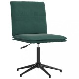 vidaXL Scaun de bucătărie, verde &icirc;nchis, catifea