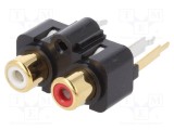 Conector RCA soclu mamă dublu THT aurit CLIFF