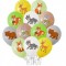 Set 12 baloane latex imprimate cu animale din padure 30 cm