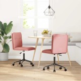 vidaXL Scaune de sufragerie 2 buc piele artificială roz
