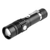 Lanterna LED metalica cu acumulator 18650, zoom si incarcare micro USB