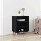 Bufet Negru din Stejar 57x35x70 cm din Lemn Structurat de la vidaXL