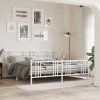 Cadru Pat Metalic vidaXL Alb 180x200 cm cu Tăblie Cap/Picioare. Suport Saltea Robust. Dimensiuni 207x187x90 cm