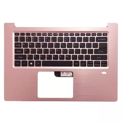 Carcasa superioara cu tastatura palmrest Laptop, Acer, Swift 3 SF314-52, SF314-52G, N17P3, 6B.GQRN5.001, 13N1-20A0E01, iluminata, roz, layout US foto
