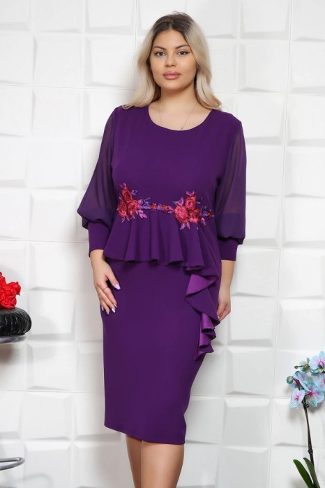 Rochie eleganta Abstract Mouve - 60Marimea