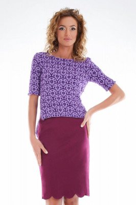 Bluza tricotata asimetrica lila foto