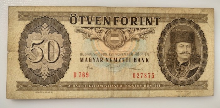 Ungaria - 50 Forint 1986