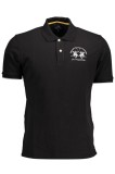 La Martina Tricou polo barbati, cu imprimeu, Regular Fit, Negru, S