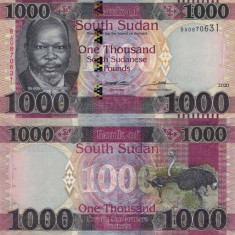 SUDAN DE SUD █ bancnota █ 1000 Pounds █ 2020 █ P-17 █ UNC █ necirculata