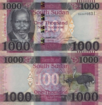 SUDAN DE SUD █ bancnota █ 1000 Pounds █ 2020 █ P-17 █ UNC █ necirculata foto