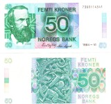 Norvegia 50 Kroner 1984 P-42a aUNC