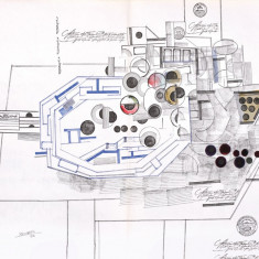 Saul Steinberg (1914, Râmnicu Sărat - 1999, New York) - Cromolitografie 2