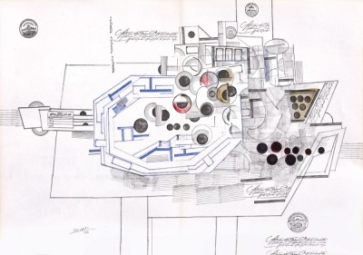 Saul Steinberg (1914, R&amp;acirc;mnicu Sărat - 1999, New York) - Cromolitografie 2 foto