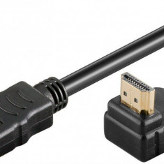 Cablu HDMI 2.0 cu ethernet 19 pini tata - HDMI 19 pini tata 90 grade aurit OFC 1.5m Goobay