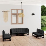 vidaXL Set mobilier grădină cu perne, 7 piese, lemn masiv pin 3076473