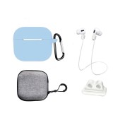 Cumpara ieftin Set extins 5 in 1 marca THD pentru protectia castilor Apple Airpods 3, culoarea albastru sierra