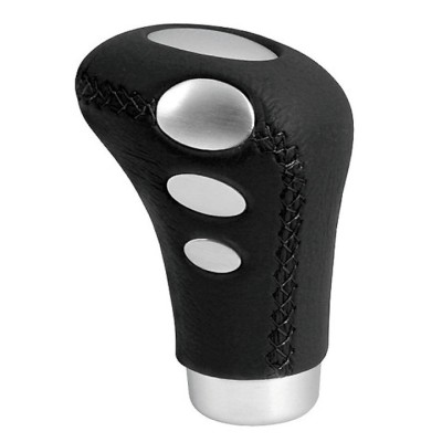 Nuca schimbator viteze, Cobra, Piele sintetica/Aluminiu, Negru/Argintiu foto