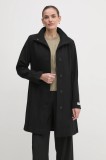 Dkny palton de lana culoarea negru, de tranzitie, DLEMW021