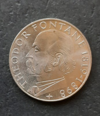 5 DM &amp;quot;Theodor Fontane&amp;quot; 1969 G, R.F.G. - G 3928 foto