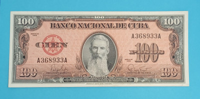 Cuba 100 Pesos 1959 &amp;#039;Aguilera&amp;#039; aUNC serie: A368933A foto