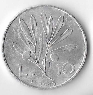 Moneda 10 lire 1949 - Italia