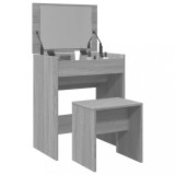 Gossi masa de toaleta si taburet, sonoma gri, 60x40x113,5 cm