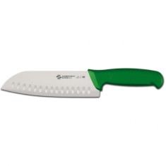 Cu?it Santoku Supra Colore, Ambrogio Sanelli, lama canelata, verde, (L) 310 mm foto