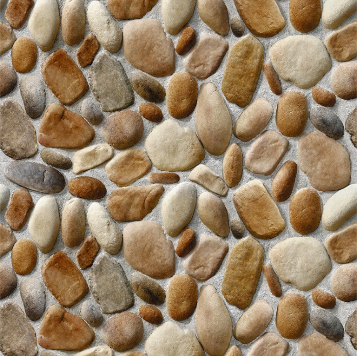 Autocolant Zid piatra de rau maro si gri, 270 x 200 cm
