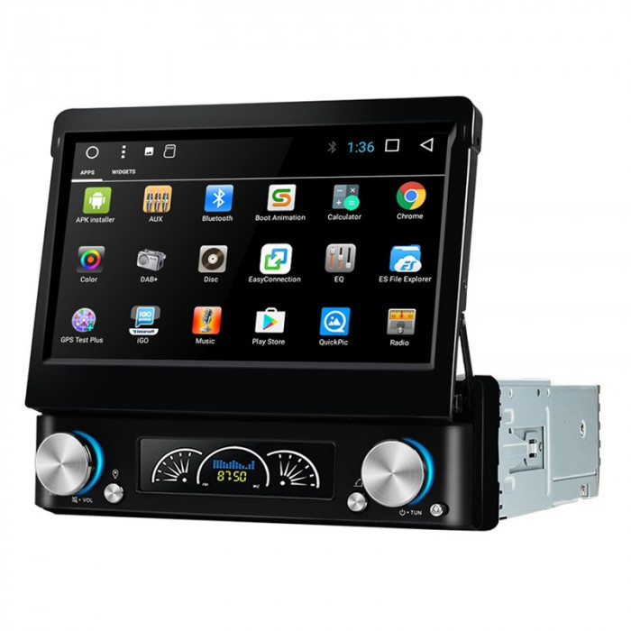 Navigatie Gps Auto Android 1DIN cu ecran retractabil , 7 inch , 2GB RAM + 16 GB ROM , Internet , 4G , Aplicatii , Waze , Wi Fi , Usb , Bluetooth , Mi