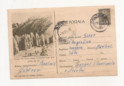 RF25 -Carte Postala- atractie turisti spre partiile de ski, circulata 1963 foto