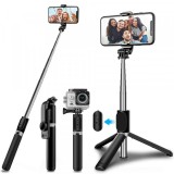 Selfie Stick Bluetooth Techsuit Q02, Universal, Negru
