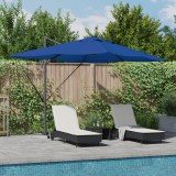 vidaXL Umbra cantilever Roma de la cu LED-uri Albastru Azur 352x251x265 cm Aluminiu