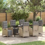 Cumpara ieftin Set de masă pentru grădină 7 pcs Bej Rattan poli