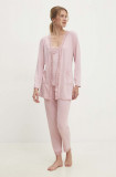 Answear Lab pijama femei, culoarea roz