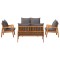 Set bistro 5 buc. Maro Lemn Solid de Acacia - 8