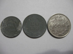 Romania (13) - 5, 20 Lei 1942, 100 Lei 1943 foto