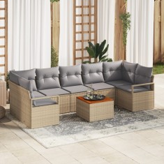 vidaXL Set canapea de grădină 8 pcs Bej, gri deschis