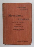 MORCEAUX CHOISIS DE PROSE ET DE POESIE DU XVI e au XIX e SIECLE par FERDINAD BRUNETIERE , CLASSE DE PREMIER , 1908