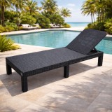 Sezlong pliabil gri tip valiza, cu 3 pozitii reglabile, 186x60x30 cm