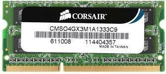 Memorie Laptop Corsair 4GB DDR3 10600S 1333Mhz CL9 foto