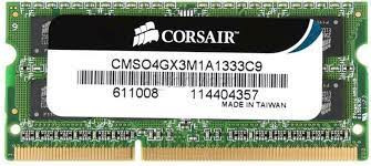 Memorie Laptop Corsair 4GB DDR3 10600S 1333Mhz CL9