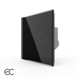Intrerupator dublu touch Livolo din sticla, negru, ZigBee EC