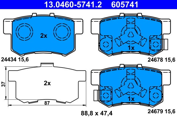 ATE 13.0460-5741.2 set placute frana,frana disc