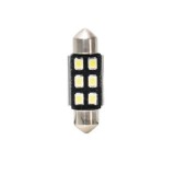 Set 2 becuri auto cu Led Sofit T11X36mm,Canbus, C10W Alb 6 leduri 12V-15V, sofit 8.5, Vecta