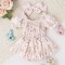 Body roz banan cu fustita cu volanase pentru fetite (Marime Disponibila: 6-9